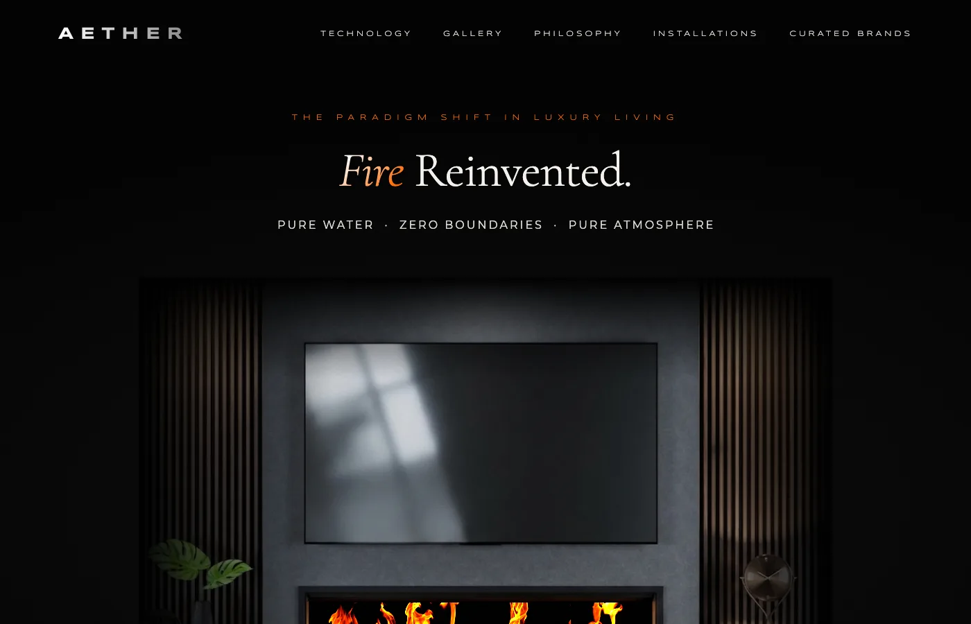 AETHER website design