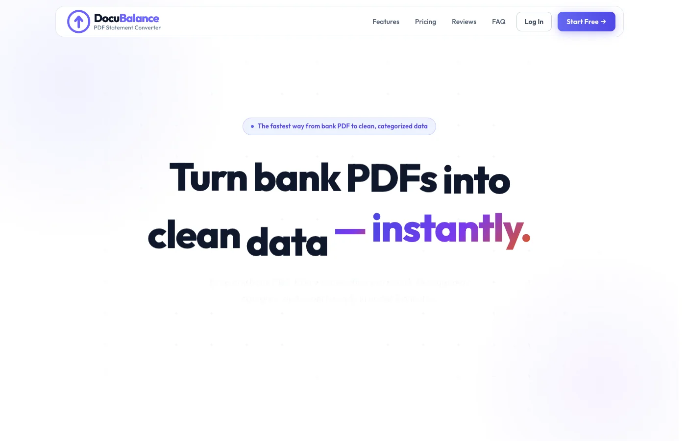 DocuBalance website design
