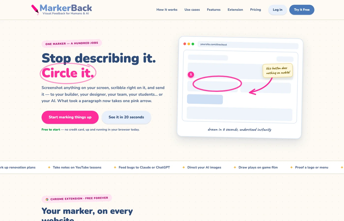 MarkerBack website design