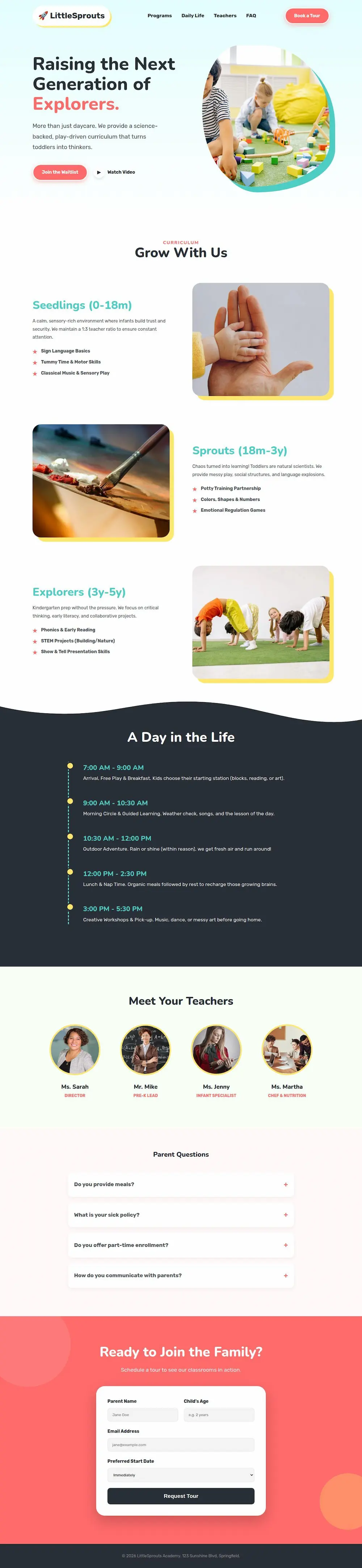 Daycare Website Design