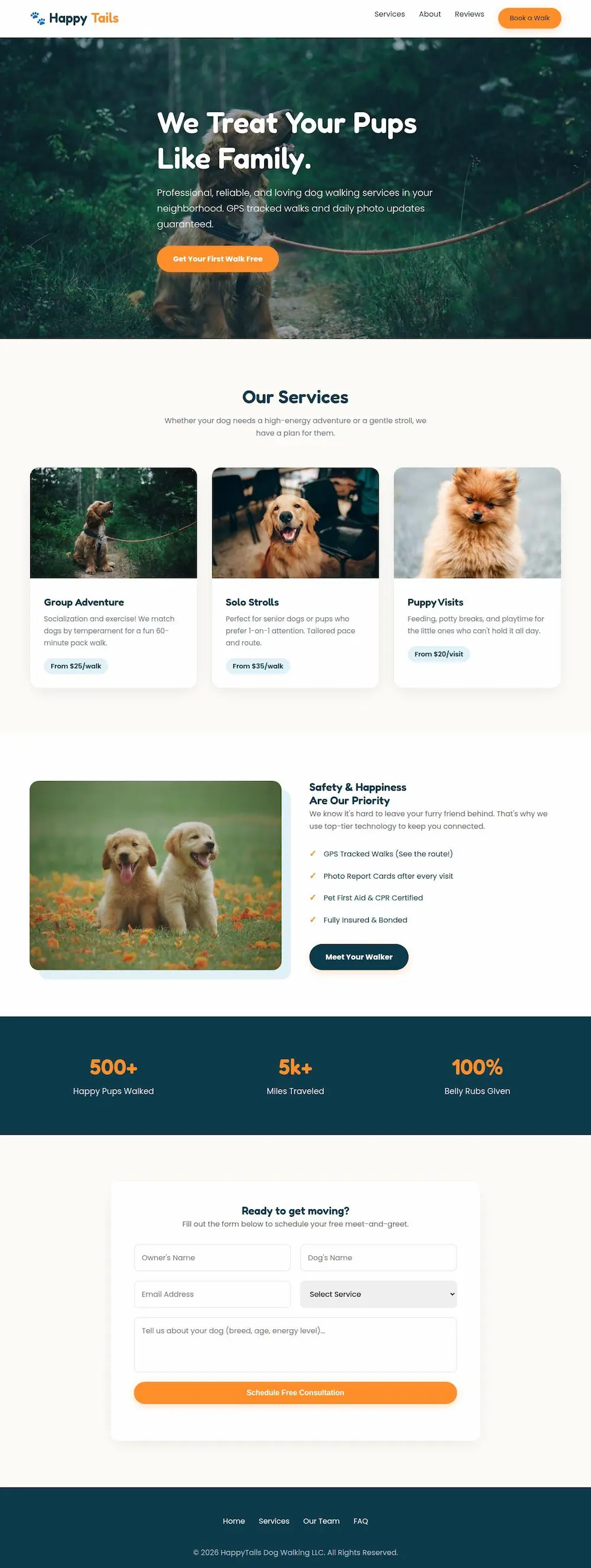 Dog Walking Website Design
