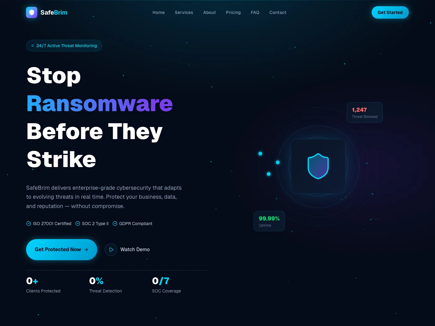 SafeBrim website design